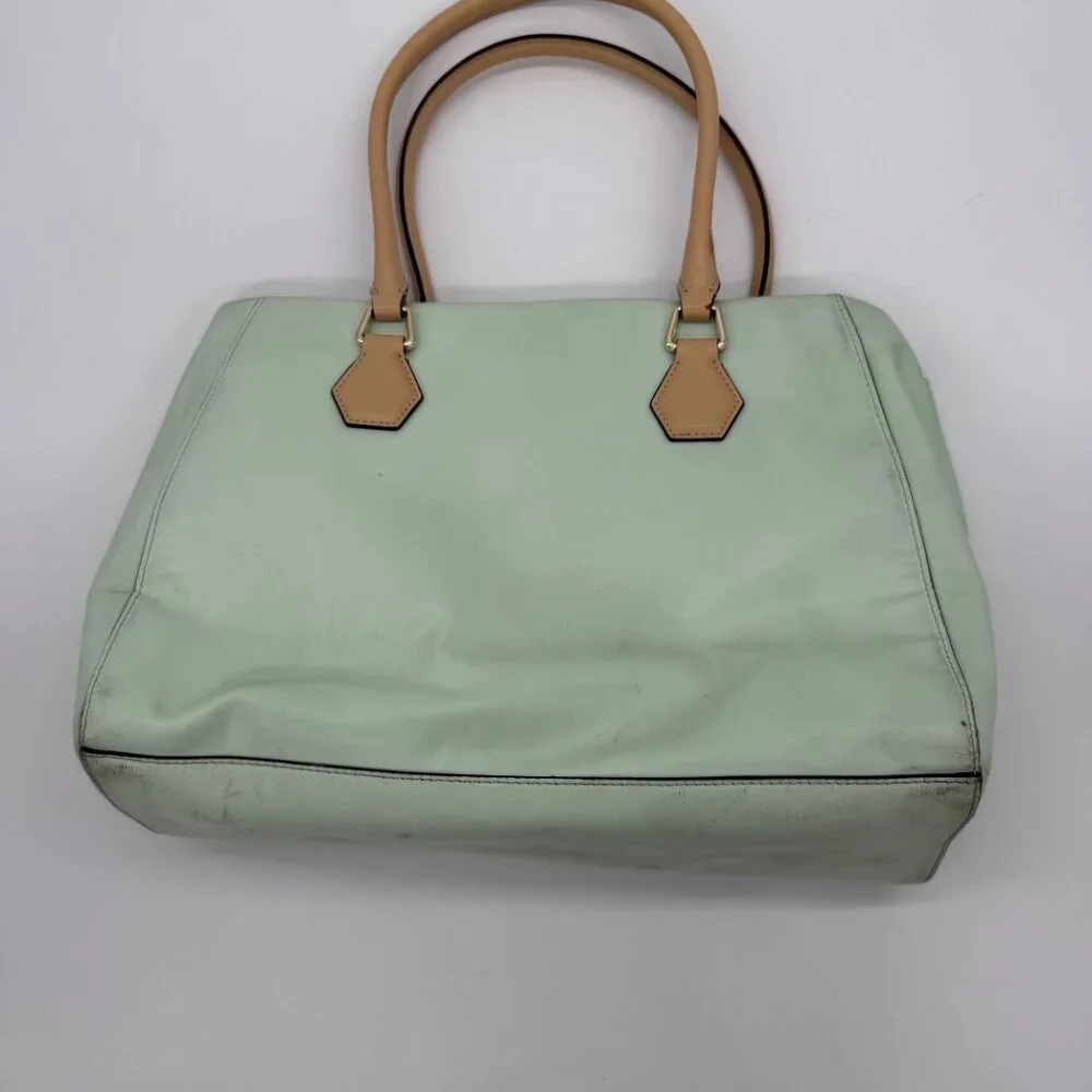 Kate Spade Mint Green Shoulder Bag with Tan and Black Trim - Picture 5 of 14